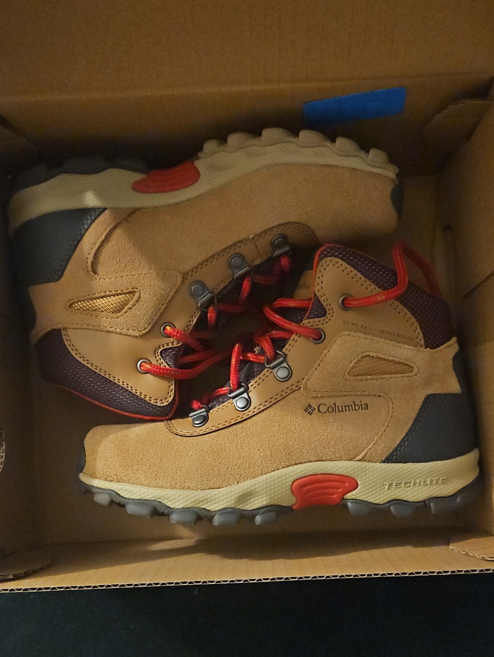 Columbia Kids Brown and Red Trail Boots
